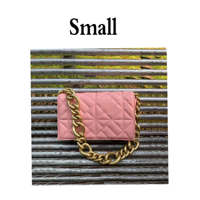 All match Quilted One shoulder Chain Bag Small Square Bag Envelope Pink - Shop at LoveMi