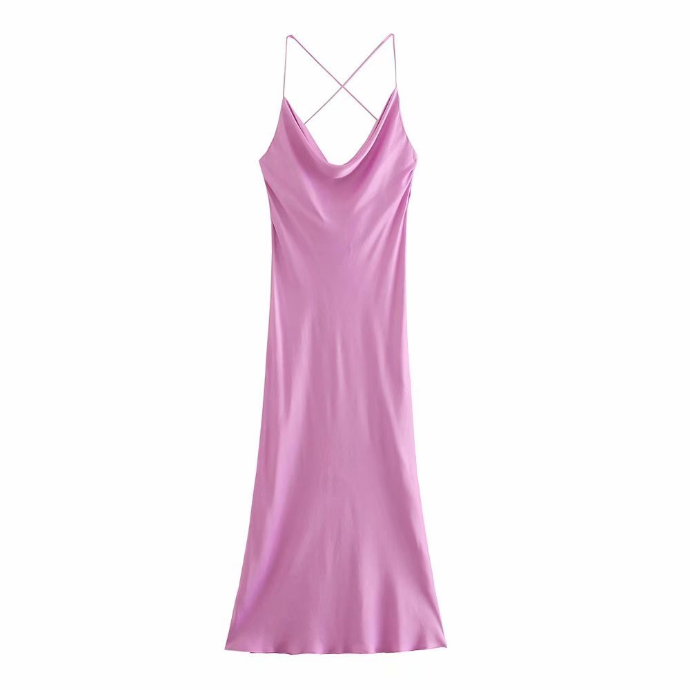 Fashion And Elegant Wind Back Cross Long Dress