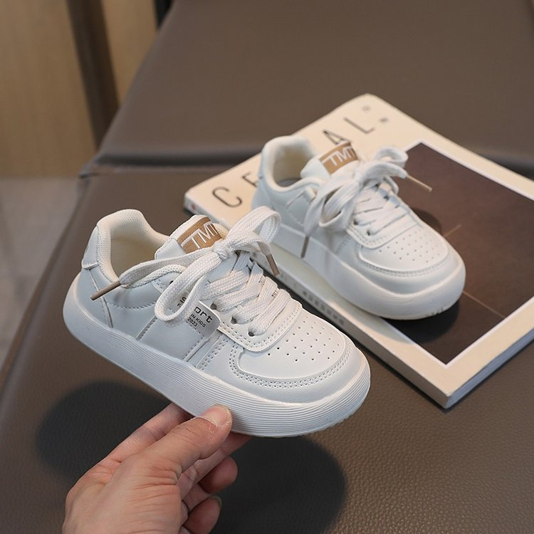 2026 Spring Korean Classic White Sneakers Magic Tape Kids Casual Board Shoes Breathable Non-slip Children Shoes Boys Girls 4