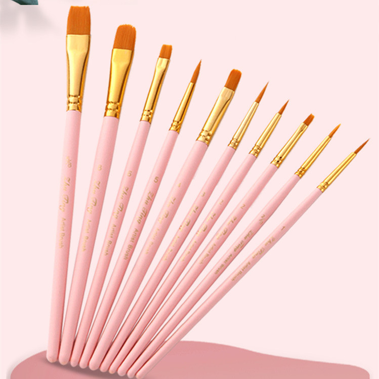 10 Matt Rod Nylon Hair Combination Brush Set