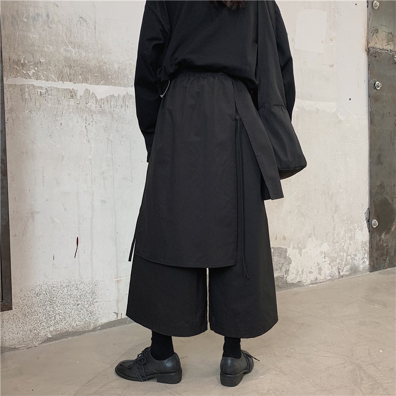 Title 7, Dark Black Wide Leg Pants For Men And Women