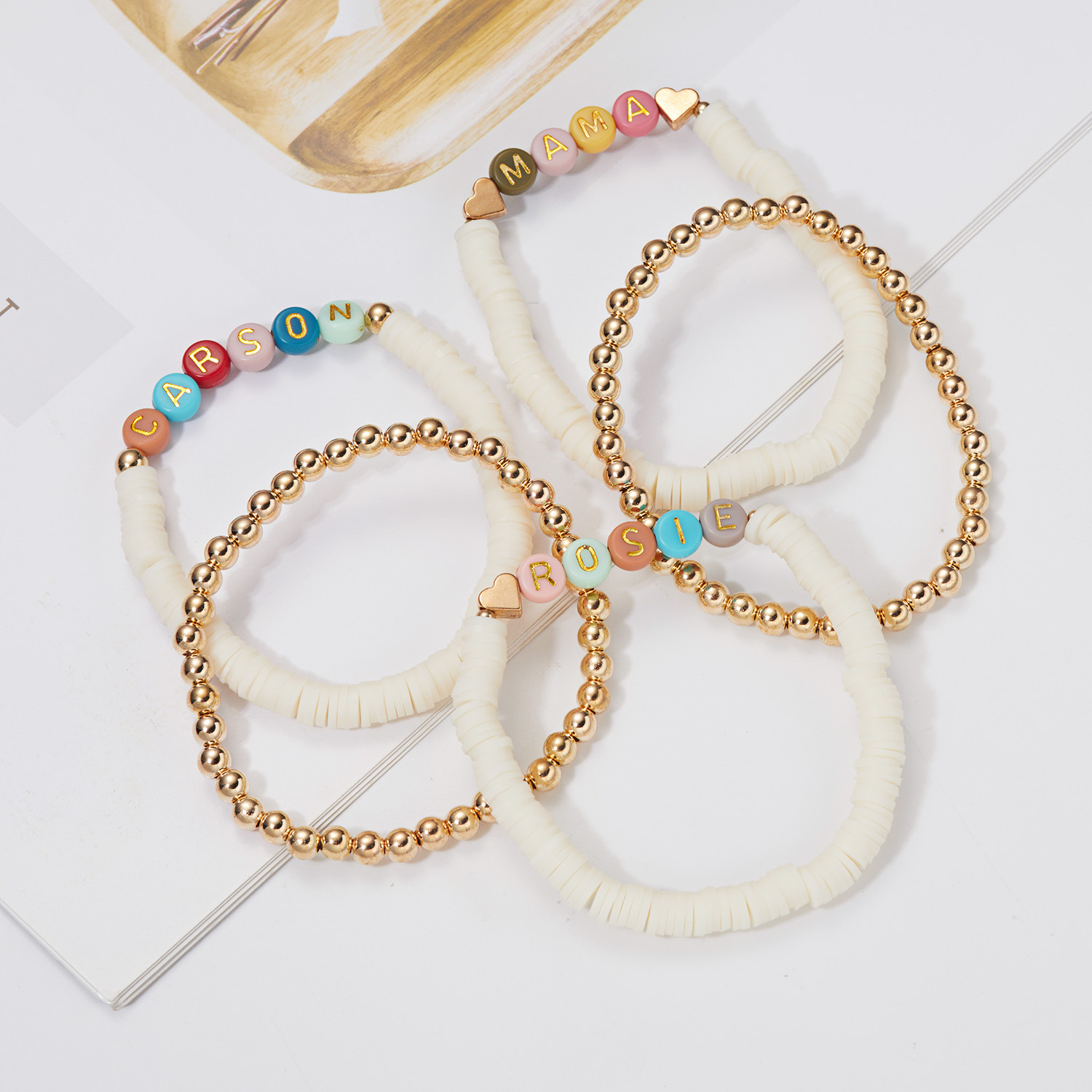 Title 4, Ensemble de bracelets de perles rondes en acryl...