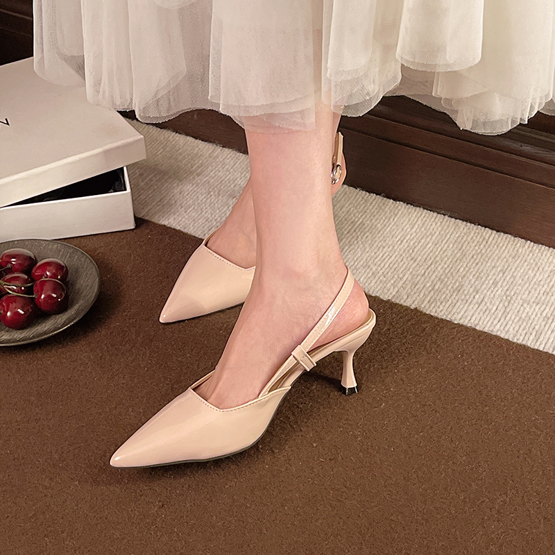 Women's 2025 French Pointed Toe Backless Stiletto Sandals, Closed Toe High Heels, Plus Size Summer Fashion Shoes