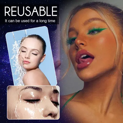 Eyelashes and Eyeliner Stickers Self-adhesive Soft Natural Curling Thick