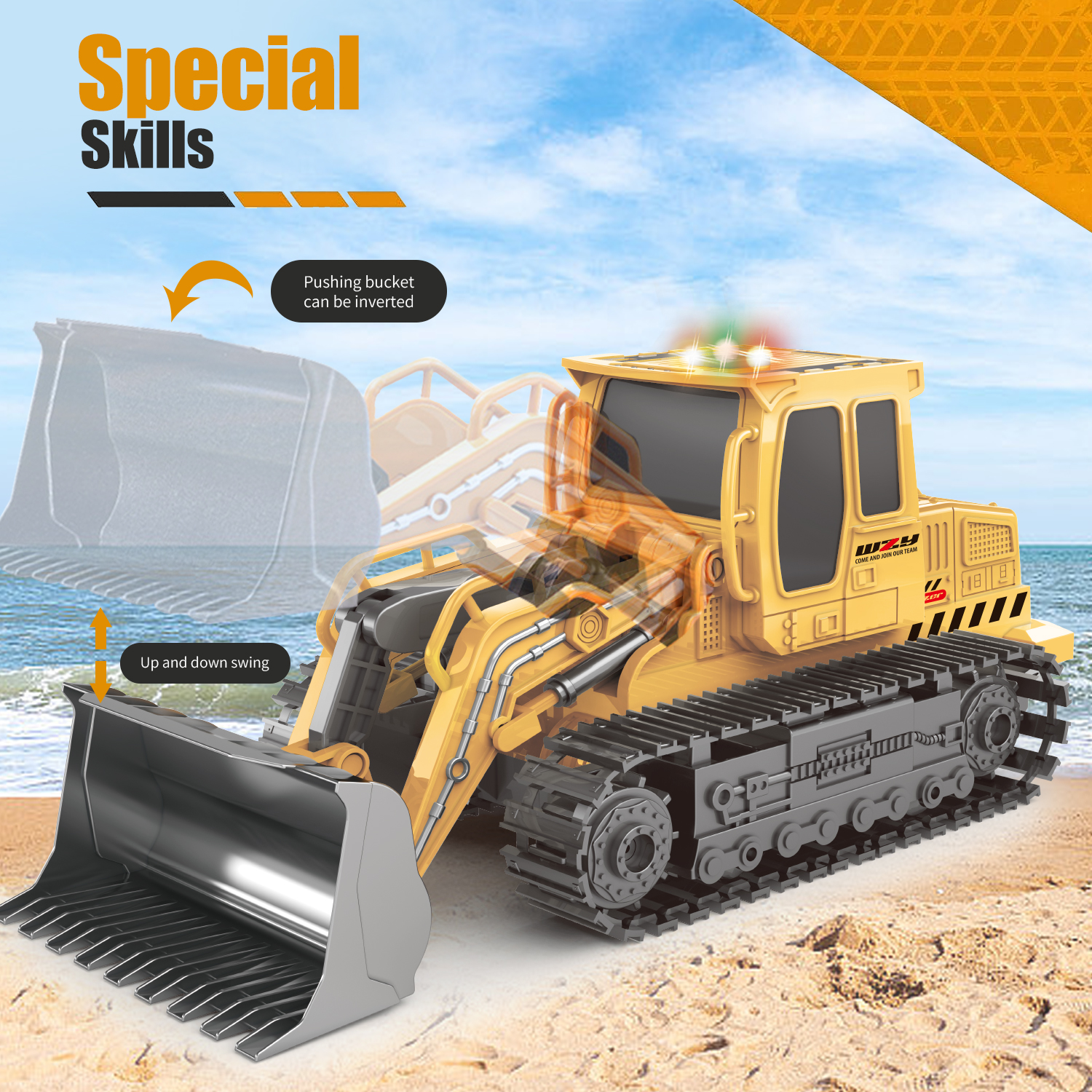 Remote-controlled Engineering Vehicle Toy Bulldozer Excavator Kids Gifts — image 8