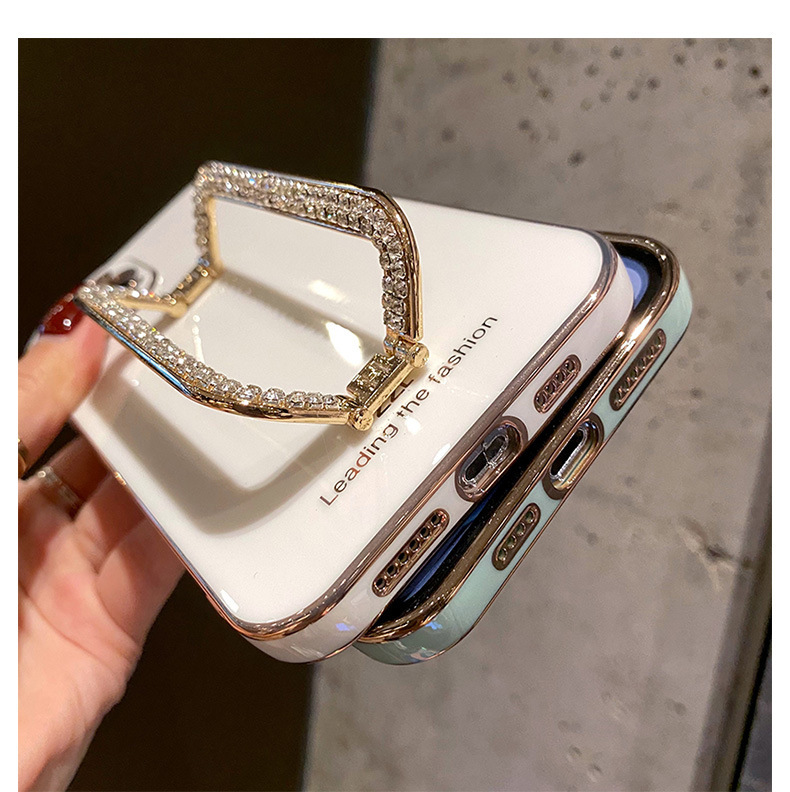Women’s Fashion Simple Diamond Bracket Phone Case