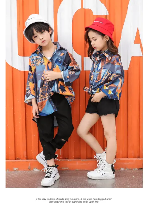 Children Loose Floral Shirt for Dance Clothes
