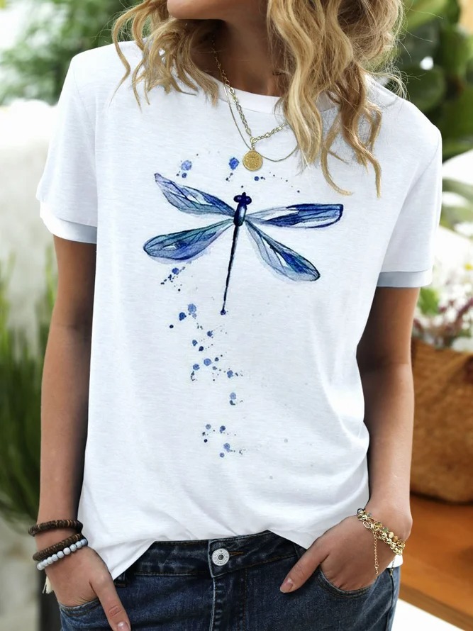 Title 2, Dragonfly Short Sleeve Printed T-shirt Women