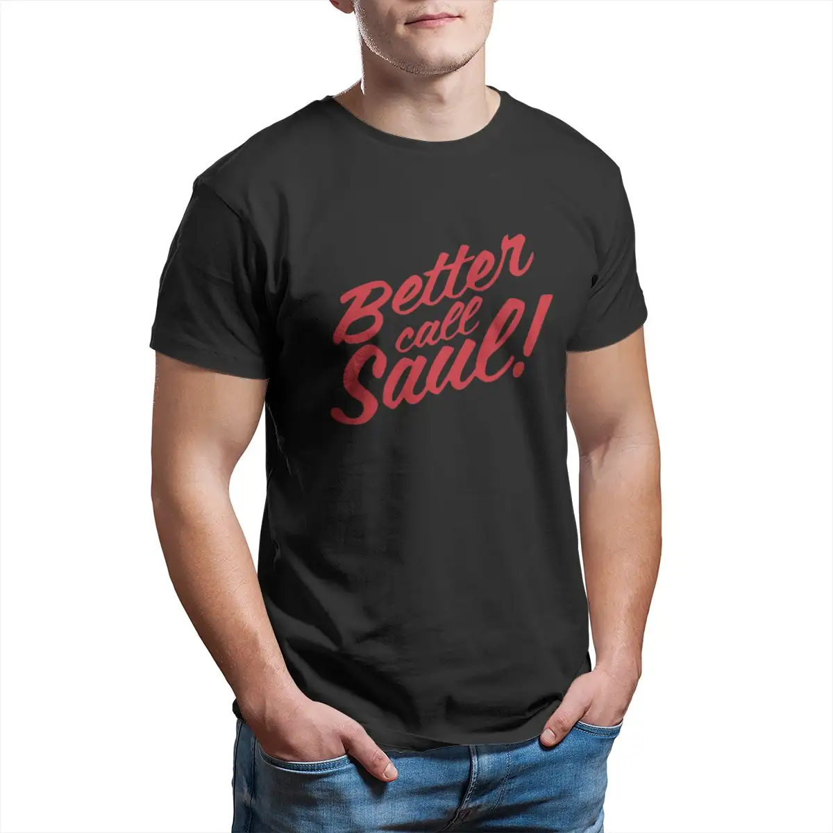 Fashionable Men's Printed Plus Size Cotton T-shirt