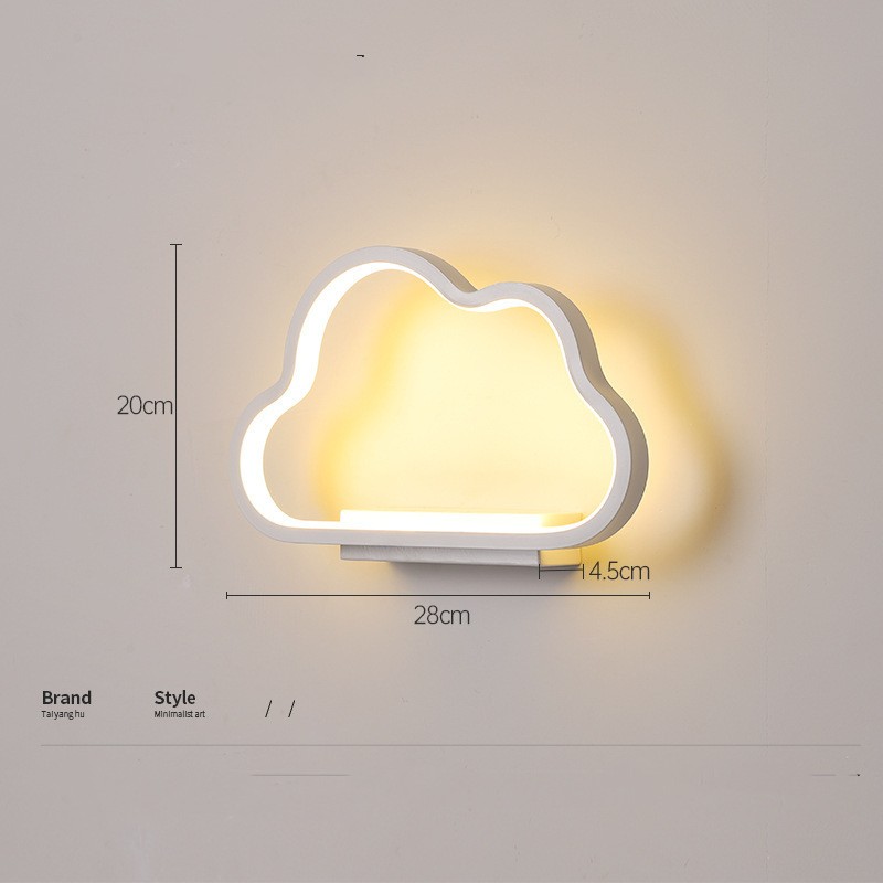 Title 6, Kinderkamer Wolken LED Wandlamp, Eenvoudige Bed...