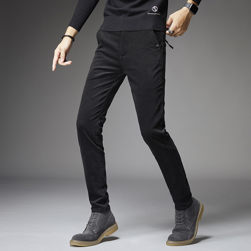 Title 4, Mens Corduroy Plush Thickened Trousers for war...