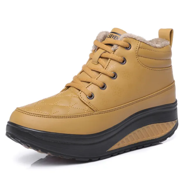 High top Cotton Shoes Leather Sway Sneakers Yellow - Shop at LoveMi
