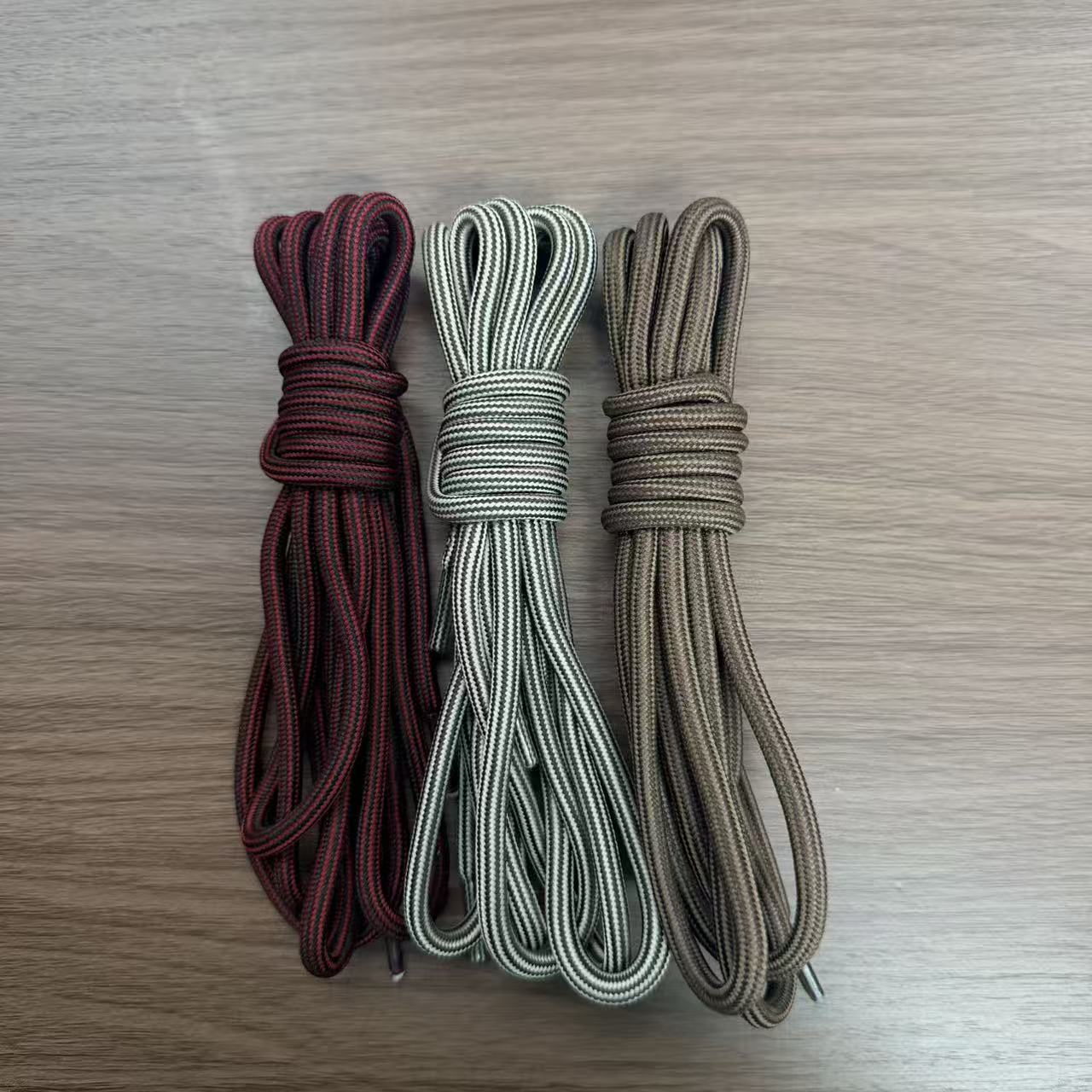 Two-tone Straight Stripe Round Nylon Shoelaces