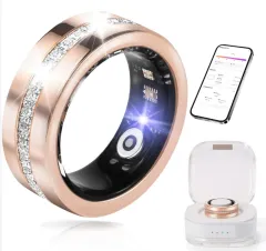 New Rose Gold Diamond Smart Ring - Rose Gold8 - View 1