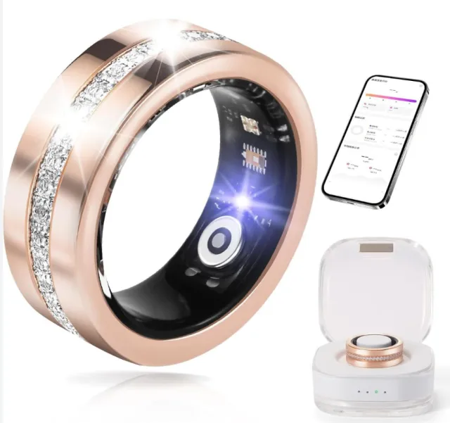 New Rose Gold Diamond Smart Ring Rose Gold8 - Shop at LoveMi