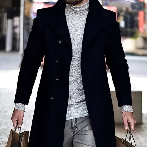 Autumn and Winter Woolen Cloth Overcoat