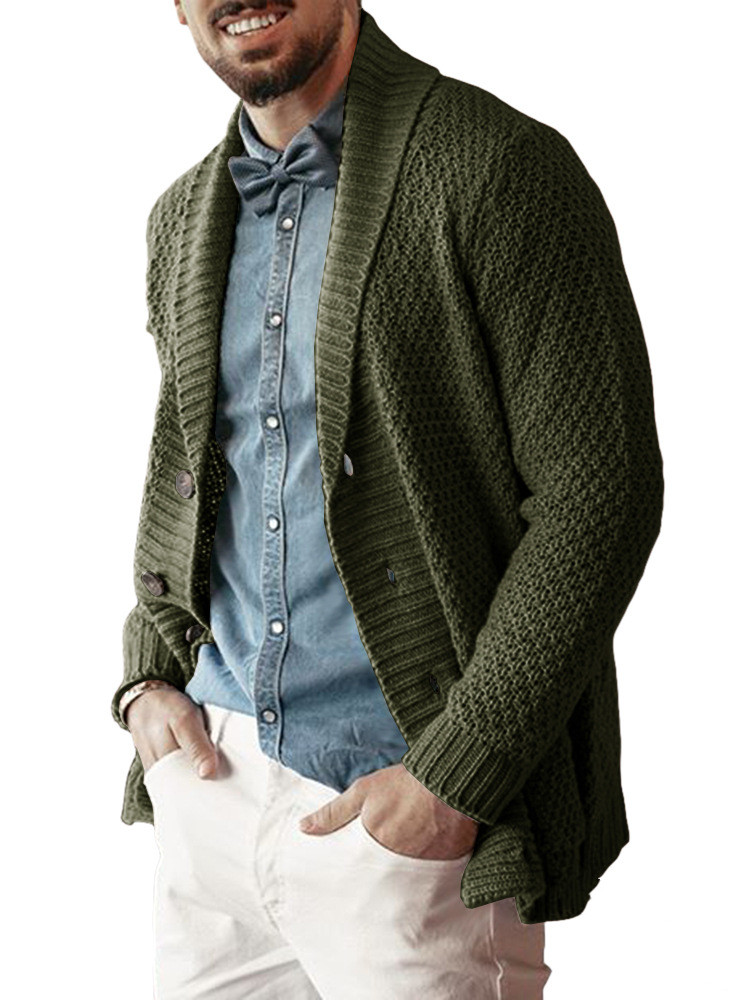  European And American New Men's Solid Color Lapel