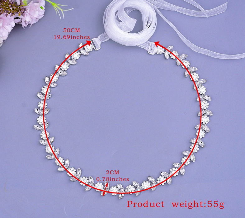 Title 1, Bridal Waist Chain Metal Rhinestone Silver High...