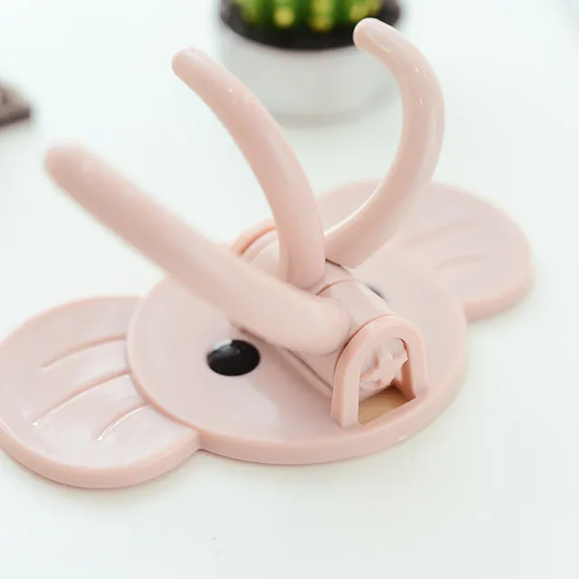 Elephant Viscose Hook Three Hook Nail free Door Rear Hook Nordic Pink - Shop at LoveMi