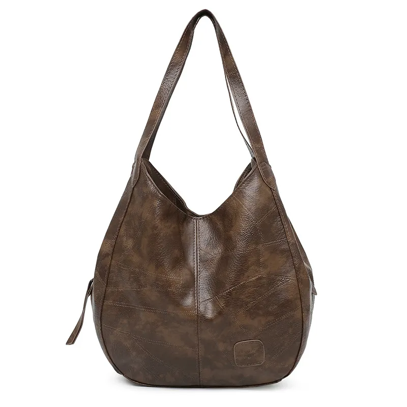 Retro Soft Leather Handbag New Messenger Bag - Khaki