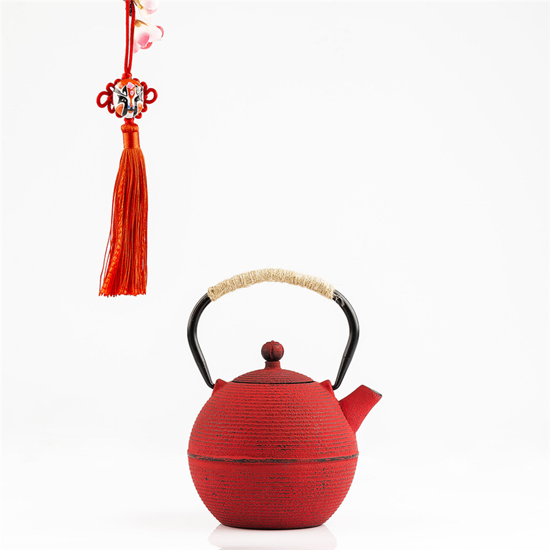 Title 3, Red and Yellow Iron Kettle 680ml 0.7 Liter Rest...