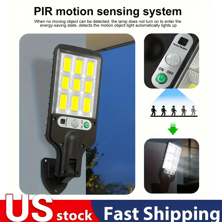 6 Packs Solar Powered Motion Sensor Outdoor Garden Light With 108 COB LED Lights