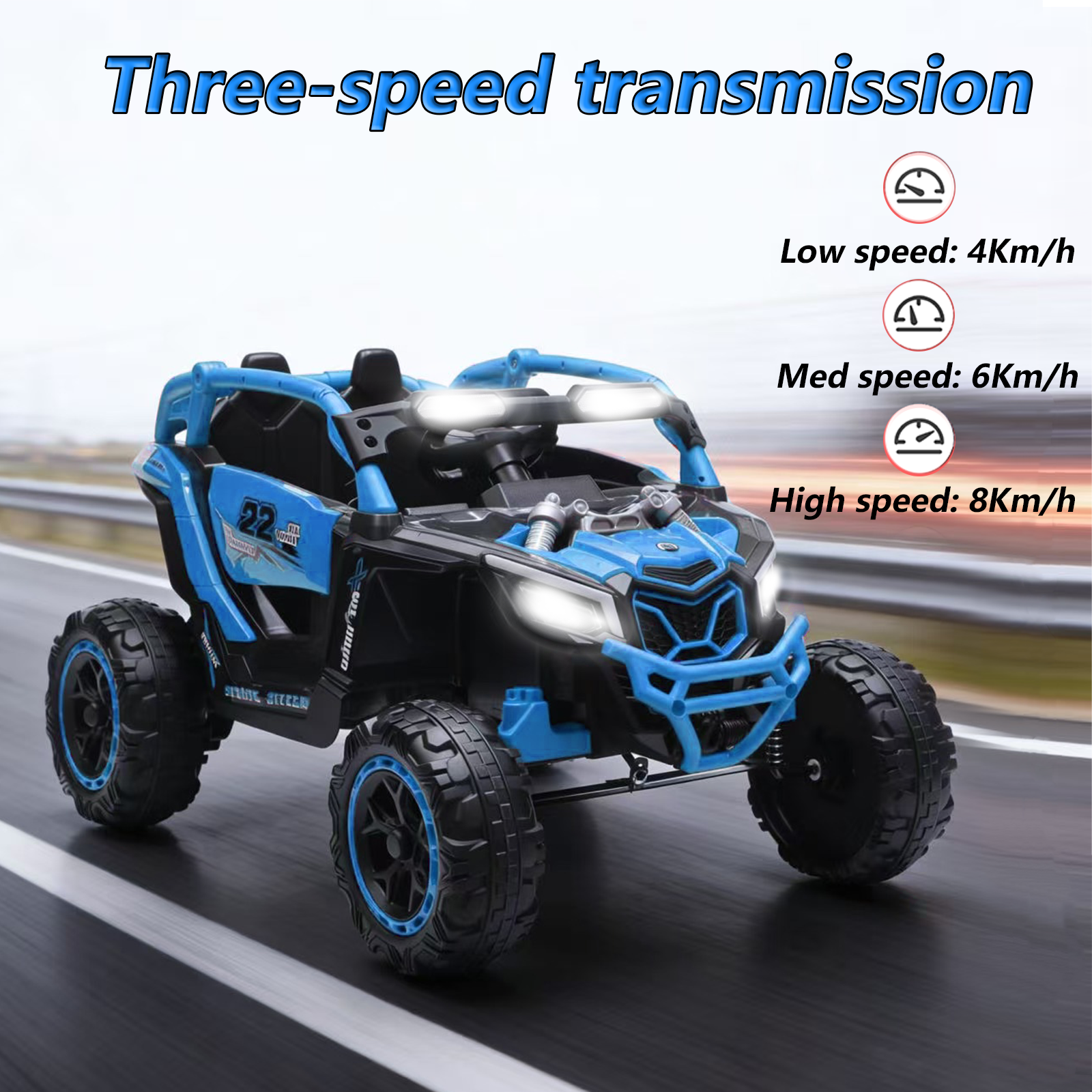 24V 400W Kids Ride On Car UTV W&Parents Remote Control,4-wheel Suspension, 3 Speed, Power Display,Bluetooth,MP3,Music,LED Light, Provide A Speed Of 4-8KM&H For Kids 19
