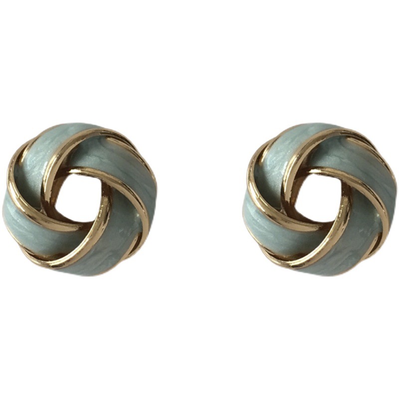 Niche Twist Shape Stud Earrings Creative Dripping Mini