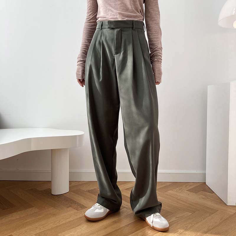 Fashion High Waist Smoke Tube Wide-leg Pants Loose