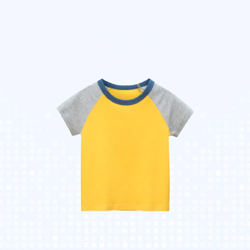 Contrast Sleeve Solid Color Patternless Baby Clothes