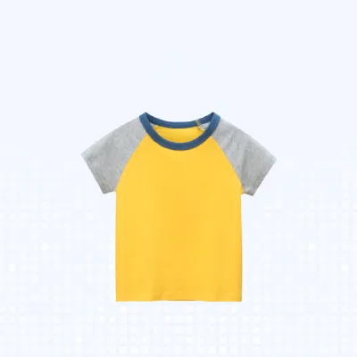 Contrast Sleeve Solid Color Patternless Baby Clothes