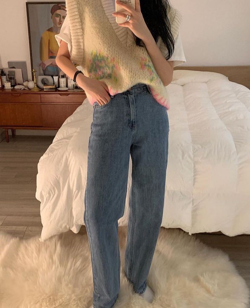 Vintage Floral Pattern Contrast Edge V-Neck Loose Knit Vest