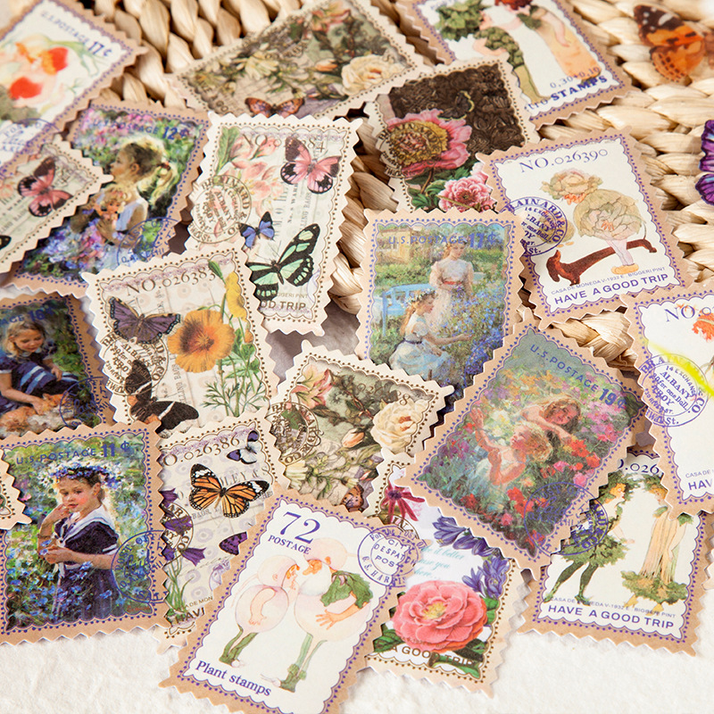 Autumn Fairy Tale Series Retro Stamps Handbook Material Stickers