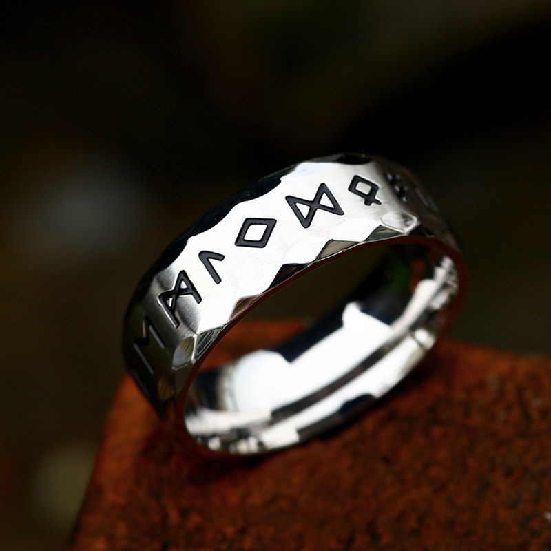 European And American Retro Simple Titanium Steel Ring Bracelet