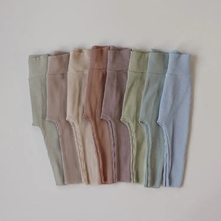 Leggings Girls Solid Color High-waisted Trousers