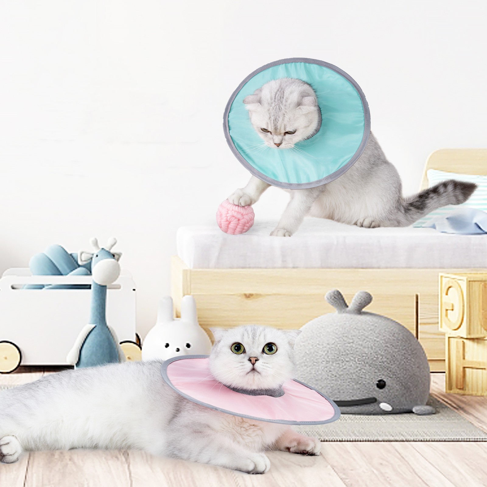 ปลอกคอผ้าสำหรับแมว สไตล์วงกลม น่ารัก ทนทาน สินค้าสัตว์เลี้ยงคุณภาพสูง เพิ่มความเก๋ให้แมวของคุณ