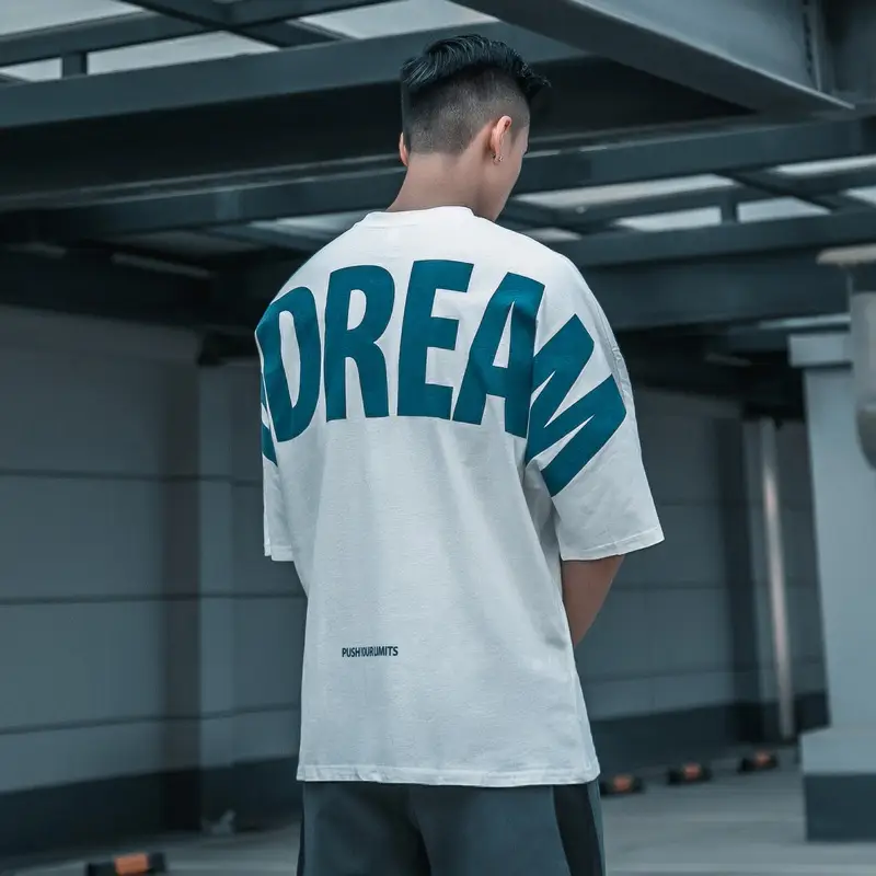 Men's Summer Cotton Short Sleeve Letter Printing