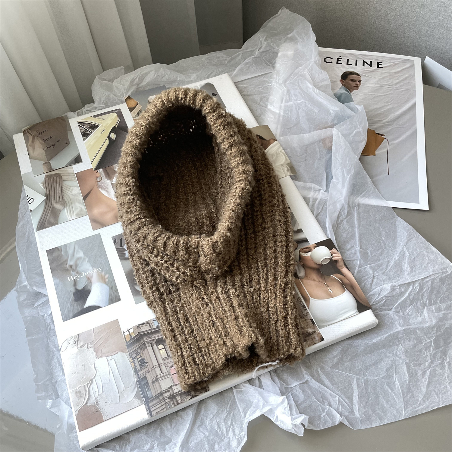 Warm Autumn And Winter Knitted Hat Camel - Shop at LoveMi