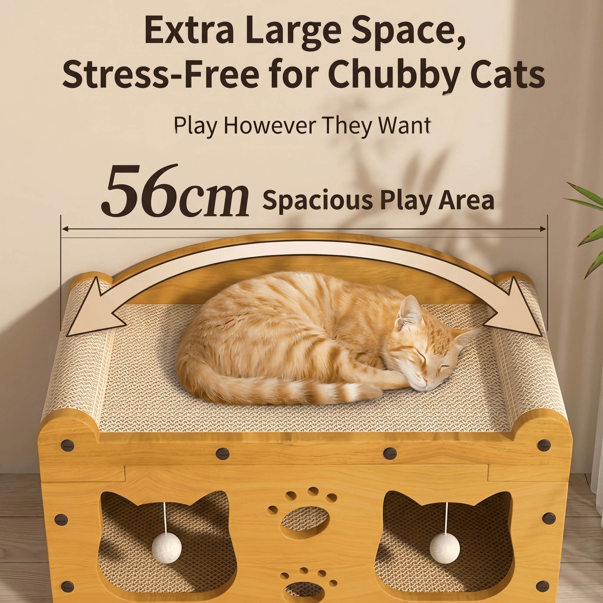 Cat Furniture Combo Set, 3 Style Multi Size Wooden Cat Scratcher House And 2 In One Blue White Automatic Feeder Water Dispenser 1600ml Food 800ml Water, All In One Feed Drink Rest Play Kit view 5