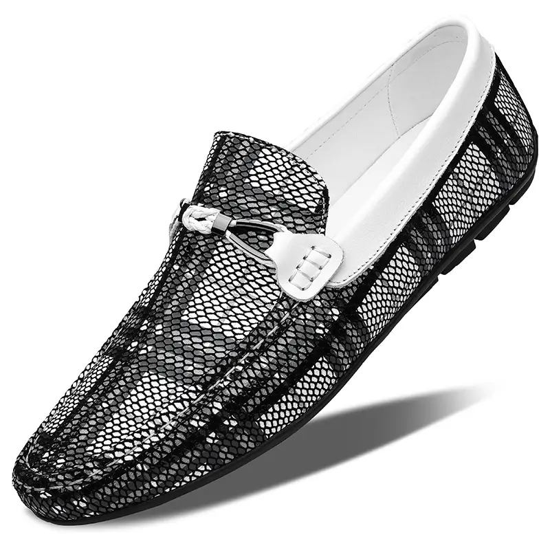 Leather Beanie Shoes Men's Casual Driving Soft Bottom Cover
