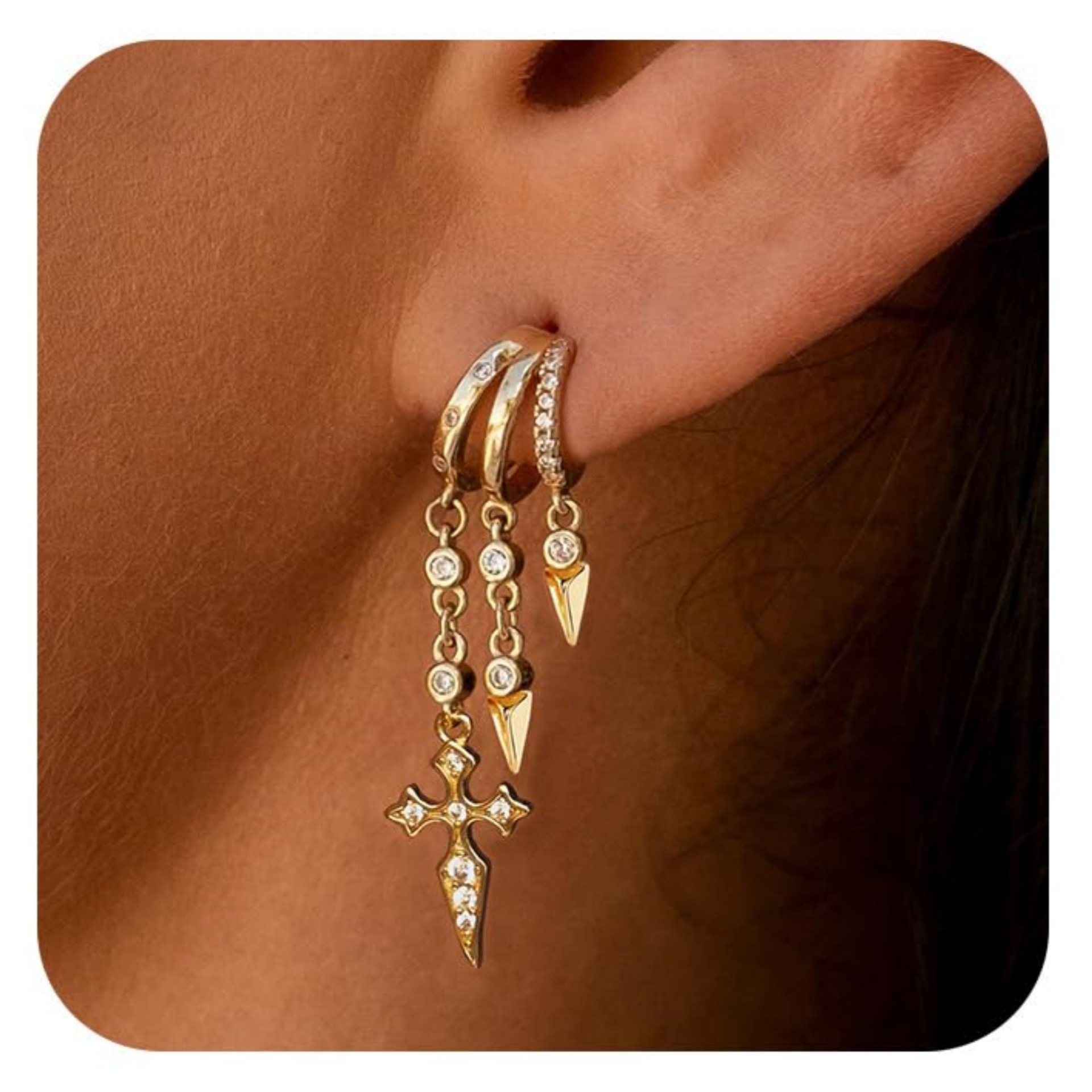 Brass Genuine Gold Electroplated Tassel Earrings thumbnail 5