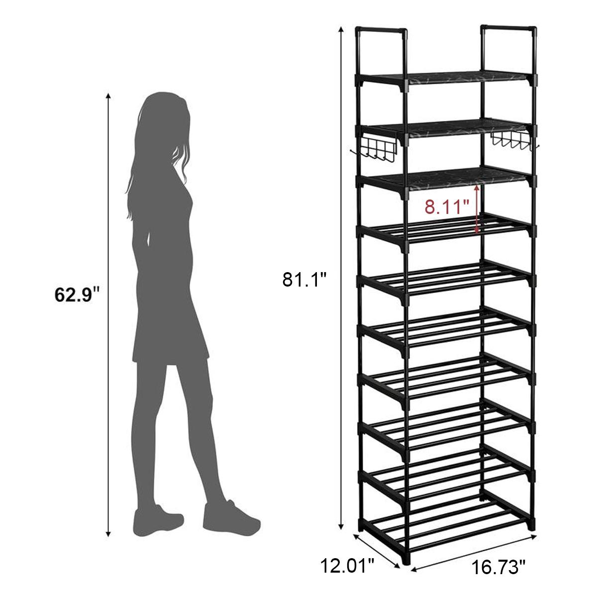 Shoe Rack Tall Metal Shoe Storage Organizer For Bathroom Bedroom Living Room image 2