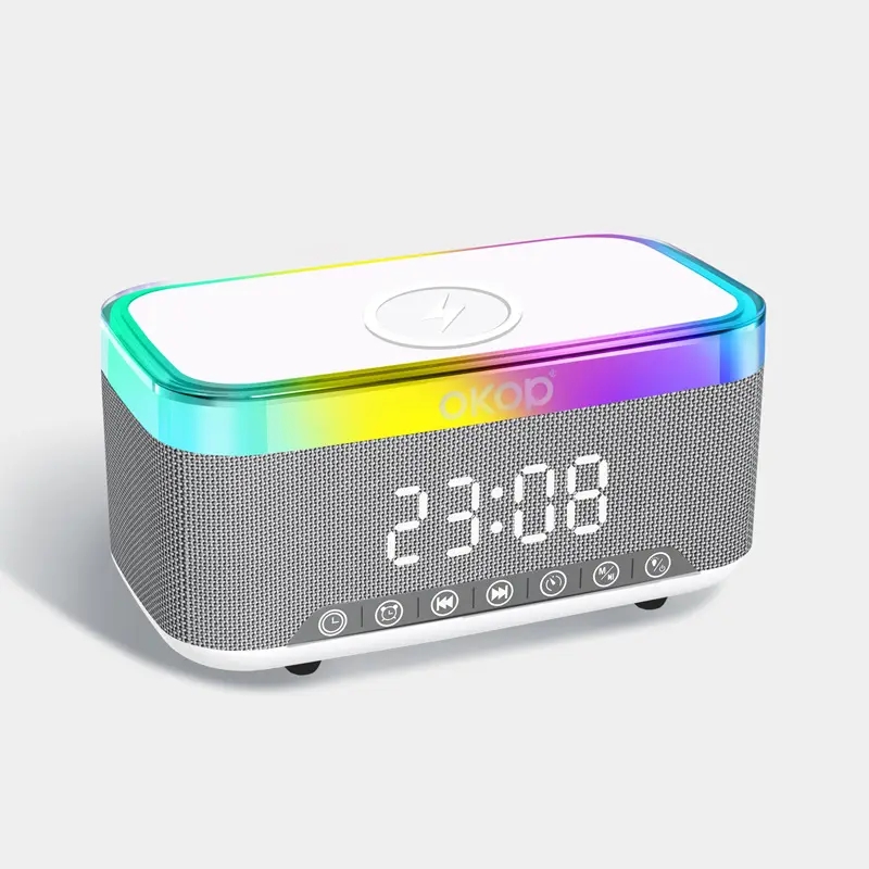 KP-559 15W Wireless Charging Clock Alarm RGB
