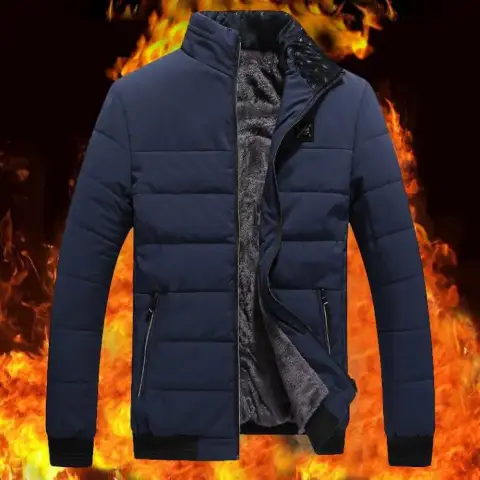 Winter Coat Men's Cotton Clothing Korean Style Fleece-lined Cotton-padded
