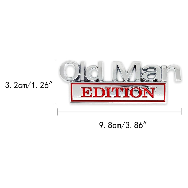 2pack Old Man Edition Emblems, Seabee Emblem 3D Badge Decal Car Truck SUV,Refrigerator Sticker,Window Display Stickers,Bicycles, Laptops, Fridges