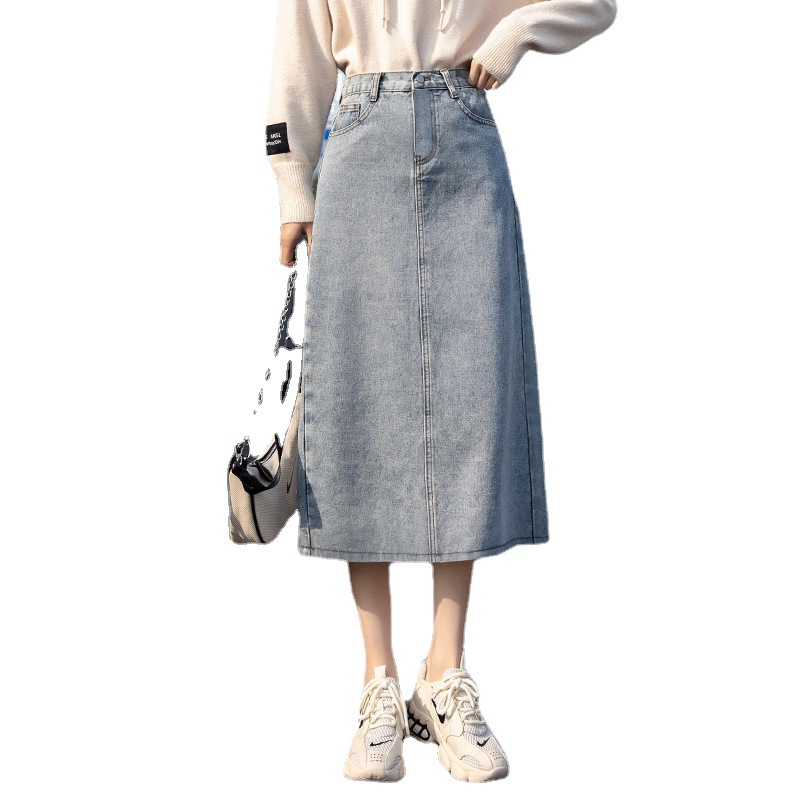 Women's Mid-length Spring And Summer Denim Skirt