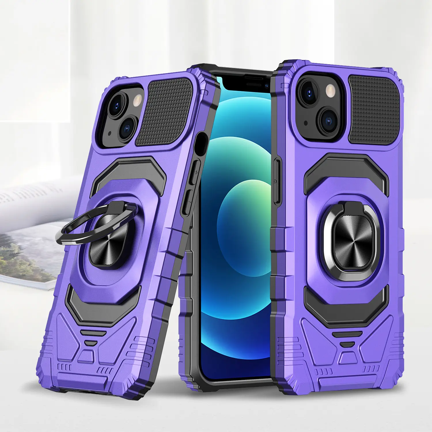 Car Magnetic Ring 2-in-1 Shockproof Phone Case