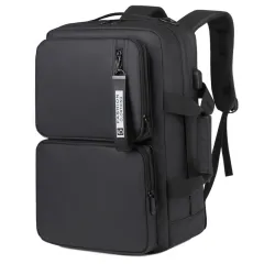 Multifunctional Backpack Large Capacity Business Laptop Bag Leisure Travel Commuter Schoolbag Portable Shoulder Bag - Black - View 1