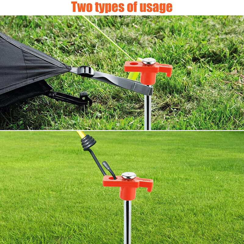 10Pcs Heavy Duty Galvanised Steel Tent Pegs Metal Camping Ground Sheet Anchor HS