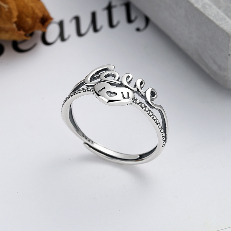 Sterling Silver Retro English Word Stitching